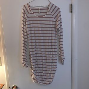 Women’s tunic cream & mauve L with rouching